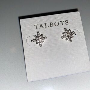 Talbots Snowflake Stud Earrings NWT